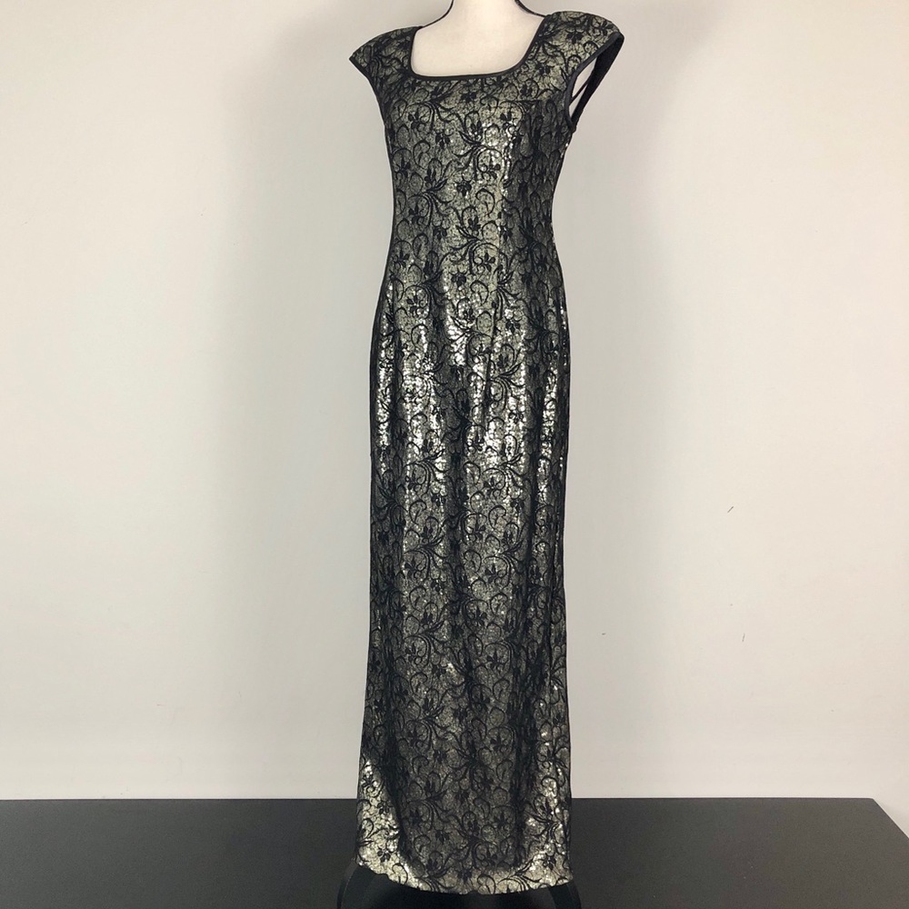 Alex Evenings Sequin Lace Cap Sleeve Dress